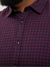 Jack&Jones Plus Pánska košeľa JJEGINGHAM Loose Fit 12183107 Navy Blazer (Veľkosť 3XL)