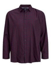 Jack&Jones Plus Pánska košeľa JJEGINGHAM Loose Fit 12183107 Navy Blazer (Veľkosť 3XL)