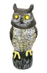 Strend Pro Plašič vtákov Strend Pro, Sova, otočná hlava, svietiace oči, zvuk, solar, 43 cm