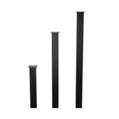 MetaloPro 4x Stolová podnož, Stolová noha v čiernej farba, podnož pre jedálenský stôl alebo konferenčný stolík, Kovová noha na stôl - 72 cm