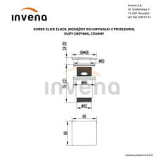 Invena Click-clack umývadlový, čierna s prepadom, square (SC-B1-139-L)