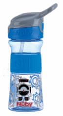 Nuby Fľaša športová s mäkkou sklápacou slamkou 360 ml, modrá, 3+