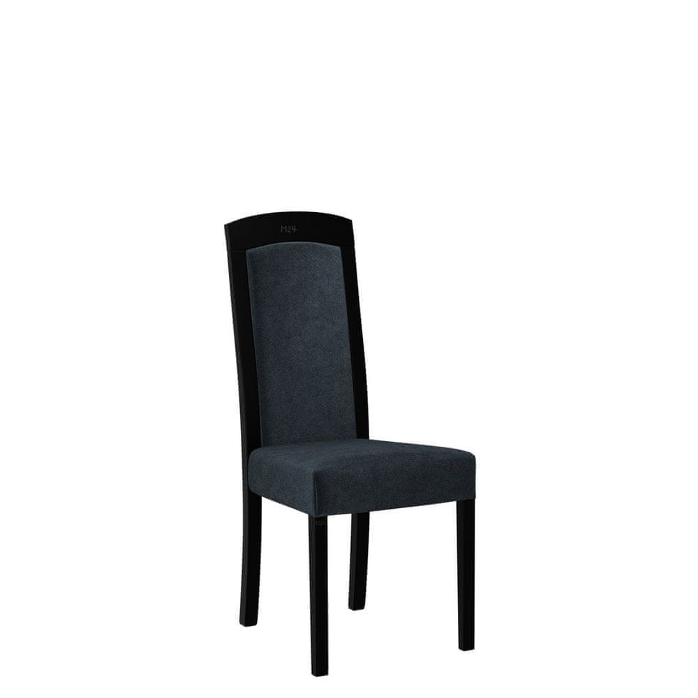 Veneti Jedálenská stolička s čalúneným sedákom ENELI 7 - čierna / námornícka modrá
