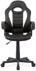Autronic Kancelárska stolička, biela-čierna ekokoža, výška. nast., kríž plastová čierna KA-V107 WT