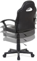 Autronic Kancelárska stolička, biela-čierna ekokoža, výška. nast., kríž plastová čierna KA-V107 WT