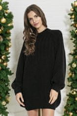 Fobya Dámske svetrové šaty Angligune čierna L/XL