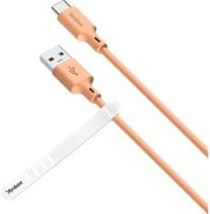 Yenkee kábel YCU 315 OE SILIC USB-A - USB-C, USB 2.0, 1.5m, oranžová
