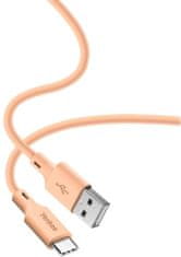 Yenkee kábel YCU 315 OE SILIC USB-A - USB-C, USB 2.0, 1.5m, oranžová