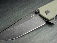 Böker Plus 01BO164 Kihon vreckový nôž s asistenciou 8,5 cm, Stonewash, zelená, G10, nylonové puzdro