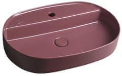 ISVEA , INFINITY OVAL keramické umývadlo na dosku, 60x40 cm, matná Maroon Red, 10NF65060-2R