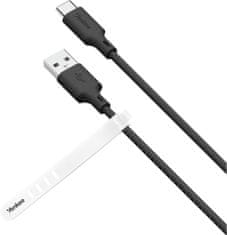 Yenkee kábel YCU 315 BK SILIC USB-A - USB-C, USB 2.0, 1.5m, čierna