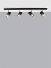 Nova Luce NOVA LUCE bodové svietidlo POGNO čierna a zlatý hliník GU10 4x10W IP20 220-240V bez žiarovky 9111436