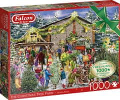 Falcon Puzzle Farma s vianočnými stromčekmi 2x1000 dielikov