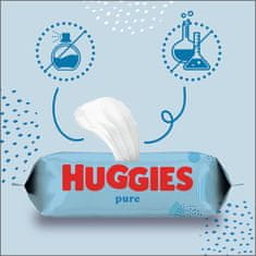 Huggies Vlhčené utierky Pure 10 x 56 ks