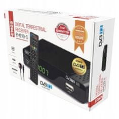 EMOS Set-top box digitálnej terestriálnej televízie DVB-T/T2 HD HEVC