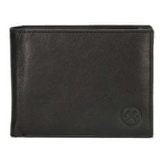 Hide & Stitches Čierna pánska kožená peňaženka "Static"