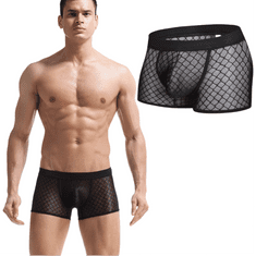 Temptly Sexy pánske sieťované boxerky čierne veľkosť L/XL