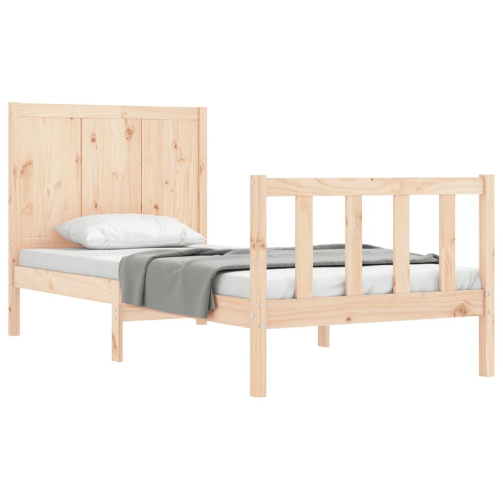 Vidaxl Rám postele s čelom 100x200 cm masívne drevo