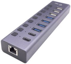 I-TEC dátový a nabíjací HUB USB 3.0/USB-C/ 9x port/LAN + Power Adapter 60W