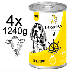 Bosman konzerva pre dospelých psov s hovädzím mäsom 4x1240g