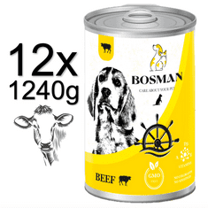 konzerva pre dospelých psov s hovädzím mäsom 12x1240g