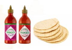 LaProve Tabasco Sriracha 300 ml TABASCO Sweet & Spicy 256 ml & Pravé mexické tortilla s nixtamalem 500g