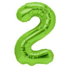 PartyPal Fóliový balón číslo 2 zelený 100cm