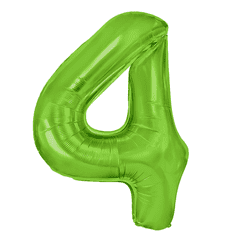PartyPal Fóliový balón číslo 4 zelený 100cm