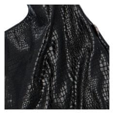 Paolo Bags Trendy dámska kabelka Sava s hadím vzorom, čierna