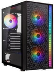 BitFenix skriňa Light / ATX / 4x120mm RGB fan / 2xUSB 3.0 / USB 2.0 / tvrdené sklo / čierna