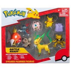Jazwares Pokémon Multi-Pack balenie 8-Figúrok Jigglypuff, Wuffela, Sniebel, Abra, Folipurba, Magikarp, Pikachu a Leafeon