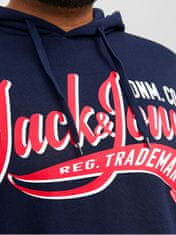 Jack&Jones Plus Pánska mikina JJELOGO Regular Fit 12236803 Navy Blazer (Veľkosť 4XL)