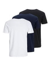 Jack&Jones 3 PACK - pánske tričko JJECORP Slim Fit 12191330 Black/White/Navy (Veľkosť XL)
