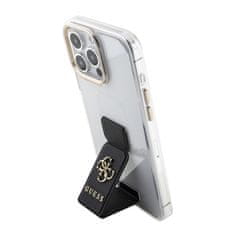 Guess Kryt na mobil Grip Stand 4G Metal Logo na Apple iPhone 15 Pro - černý