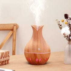 HOME & MARKER® Dekoratívny drevený zvlhčovač vzduchu/aróma difúzer s LED svetlom (1x difúzer 130 ml) | HUMISTER