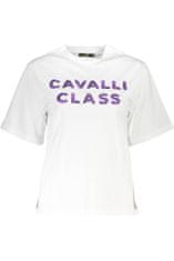 Cavalli Class  Perfektné Dámske Tričko Krátky Rukáv Biela Farba: Biela, Veľkosť: L