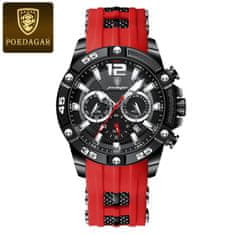 Smart Plus Pánske hodinky POEDAGAR 912 Fashion Chronograph: Elegantné pánske hodinky Watchar: vodotesné, svietiace dátum, silikónový remienok, Quartz