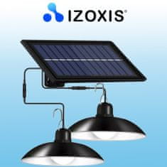 Izoxis Solárne závesné LED lampy na záhradu DUO s diaľkovým IP44