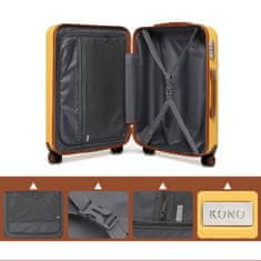 KONO Žltá sada pevných luxusných kufrov "Journey" - veľ. S, M, L, XL