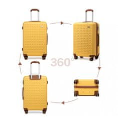 KONO Žltá sada pevných luxusných kufrov "Journey" - veľ. S, M, L, XL