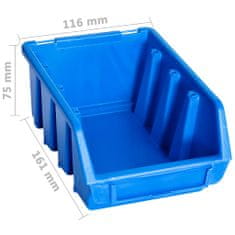 Vidaxl Stohovacie úložné nádoby 20 ks modré plastové