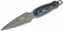 CRKT CR-2075 SHRILL BLACK GREY taktický nôž - dýka 12 cm, šedočierna, Micarta, kožené puzdro