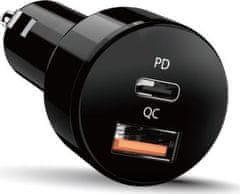 Genius rychlo autonabíječka PD-36AC-Car, 36W (2x18W), rychlé nabíjení, USB-C PD3.0, USB-A QC3.0, černá