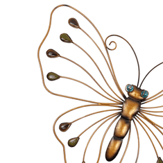 PRODEX Motýľ kovový s kamienkami veľký 52 x 35 cm
