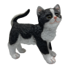 Mačka polykameň čierna a biela 23 x 22 cm