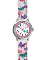 CLOCKODILE Biele dievčenské hodinky BUTTERFLY