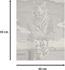 KIK Maľovanie podľa čísel: Mačiatko a tiger, plátno na ráme 40x50 cm