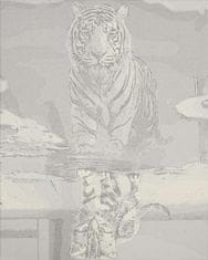 KIK Maľovanie podľa čísel: Mačiatko a tiger, plátno na ráme 40x50 cm