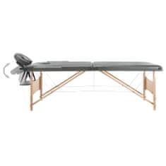 Vidaxl Masážny stôl s 2 zónami, drevený rám, antracitový 186x68 cm