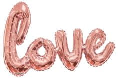 Balónik fóliový LOVE - Valentín / Svadba - rose gold - ružovo zlatý - 91 cm